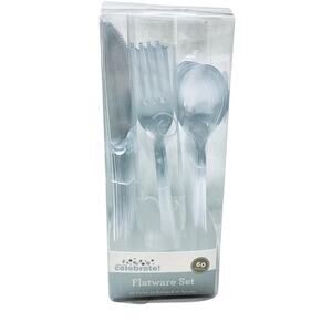 Clear Plastic Flatware Set - 60 Pieces
